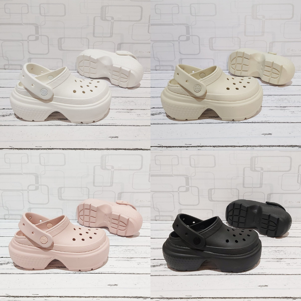 Crocs Stomp Women Sandal Crocs Wedges Wanita Crocs Stomp Sandal Clog Wanita Wedges