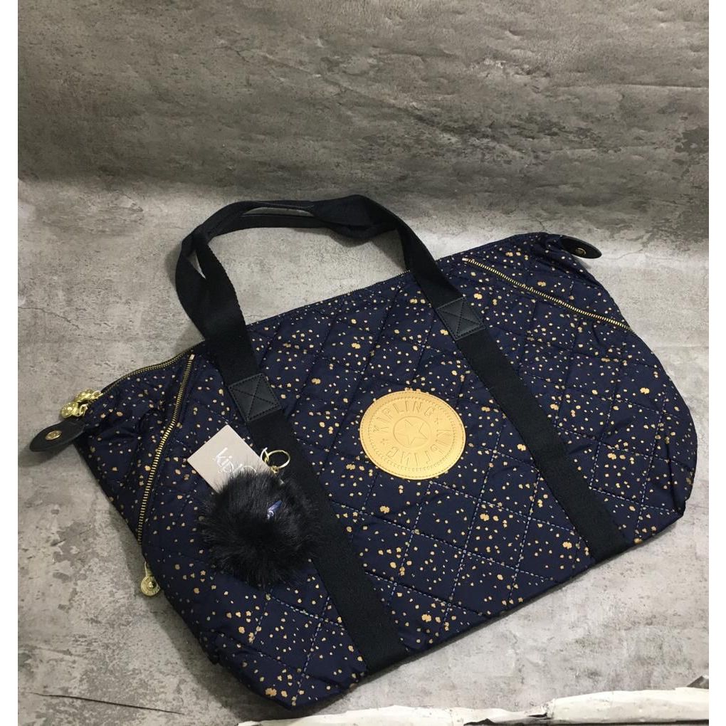 Tas Kipling Travel Bag  Biru Art Large Besar Medium Sedang Tote Bag Detachable Shoulder Strap Origin