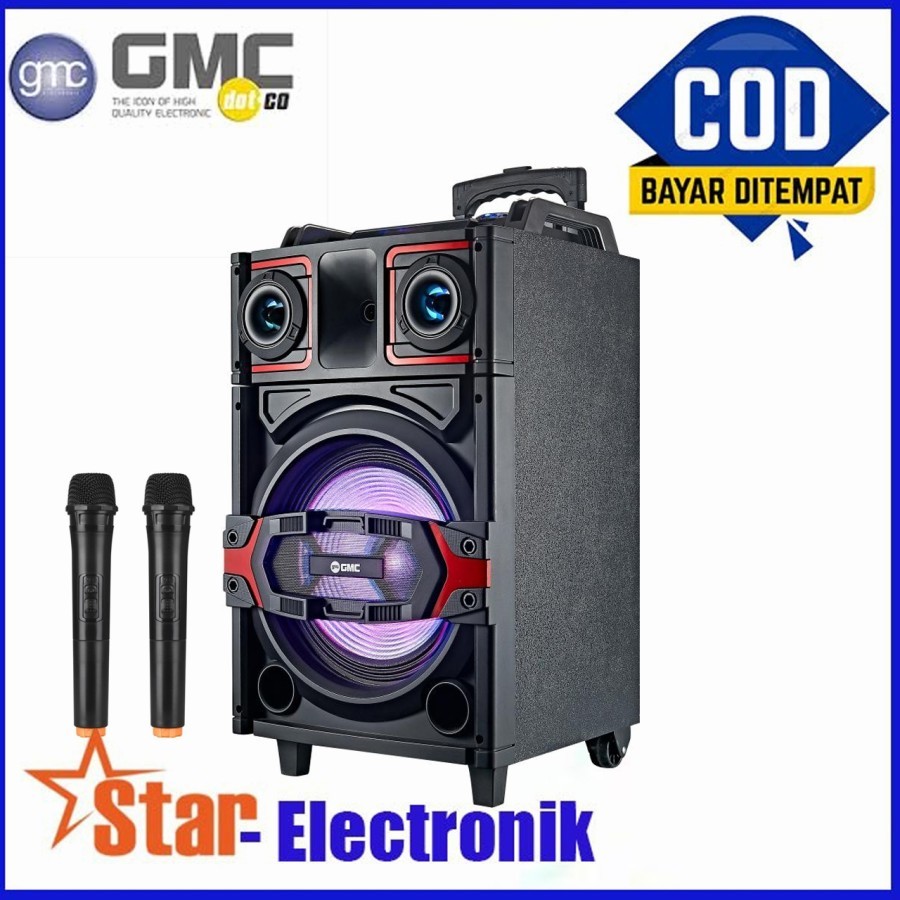 Speaker Portable Bluetooth GMC 899G Ukuran 12 Inch + 2 Mic Wireless