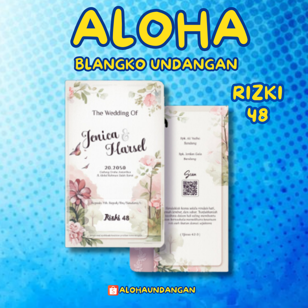 KERTAS UNDANGAN PERNIKAHAN KOSONG RIZKI 48 | KERTAS UNDANGAN NIKAH MURAH | KERTAS UNDANGAN KHITAN MU