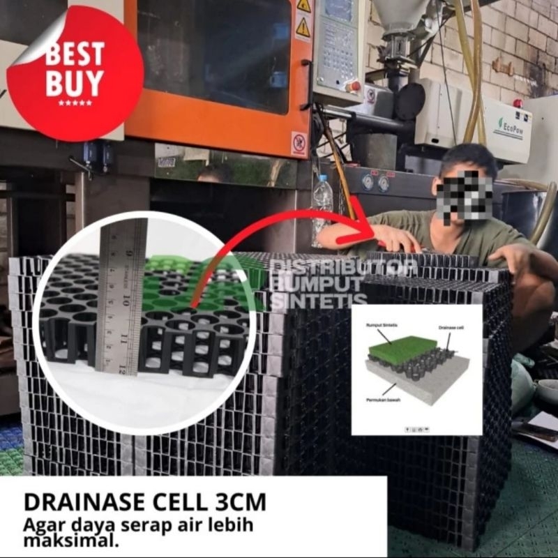 Drainase rumput sintetis