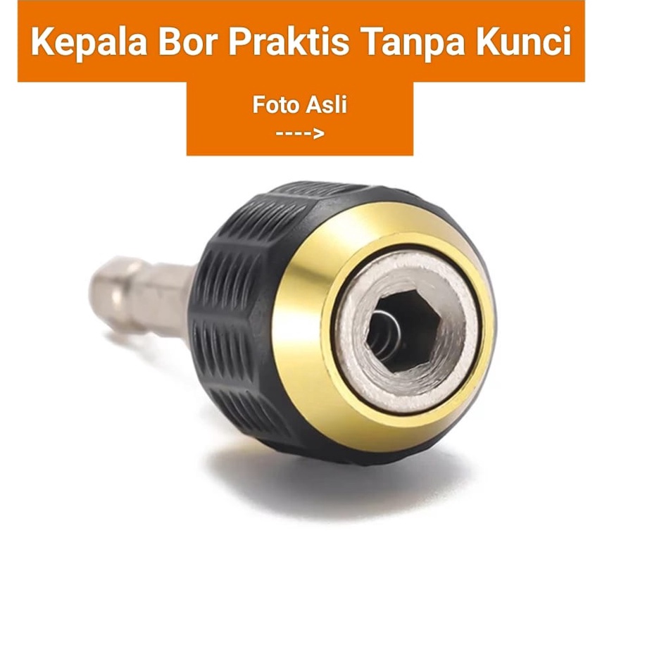 Kepala Bor Keyless Drill Chuck Praktis Tanpa Kunci  Drill Chuck Cordless  Kepala Bor Hexagonal Tanpa