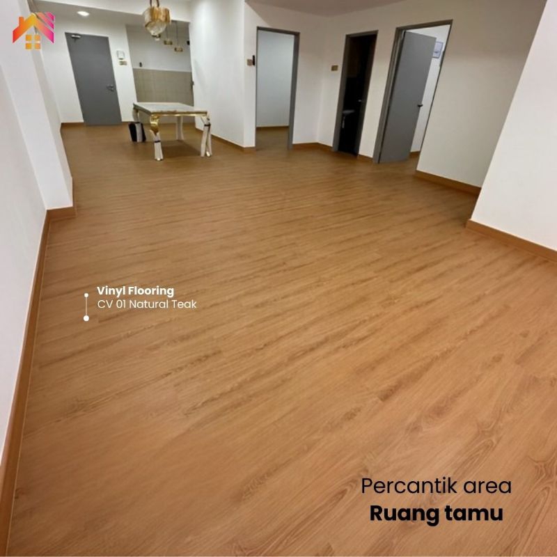 Vinyl chmpion cv 01 Natural Teak | Cv 05 Warm Maple tebal 3mm | Vinyl Lantai