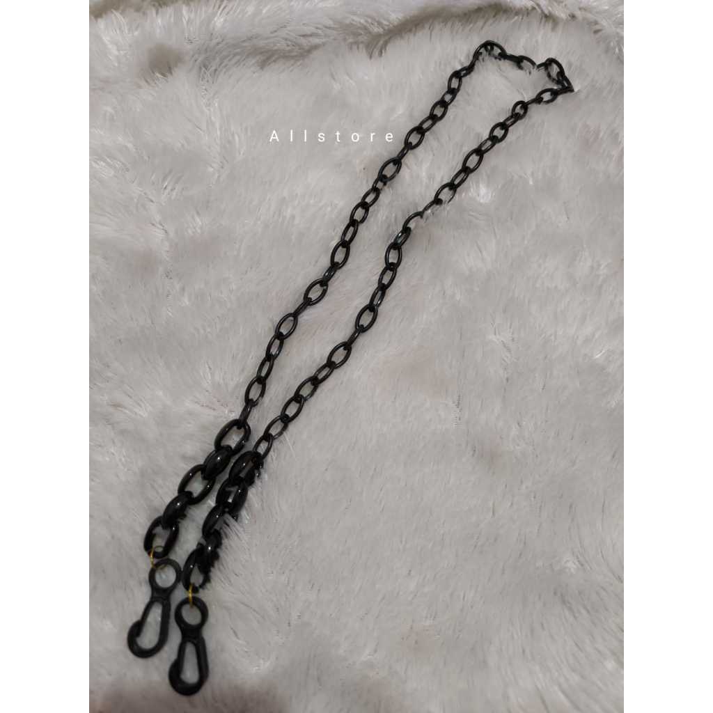 Strap Masker Rantai Akrilik Warna Hitam Rantai Masker Akrilik Tali Masker Akrilik