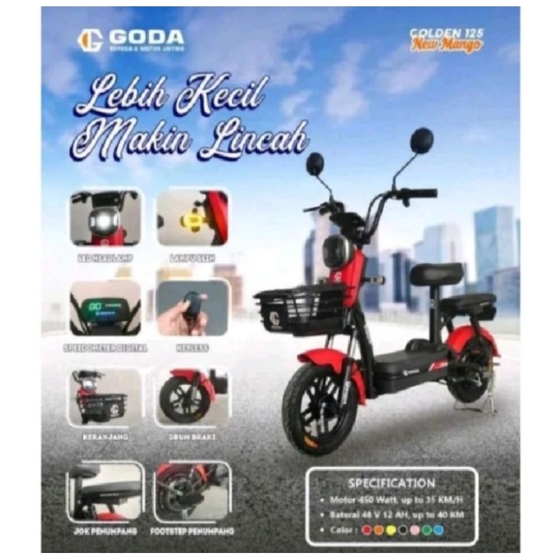 Sepeda Motor Listrik GODA 125 GOLDEN MANGO