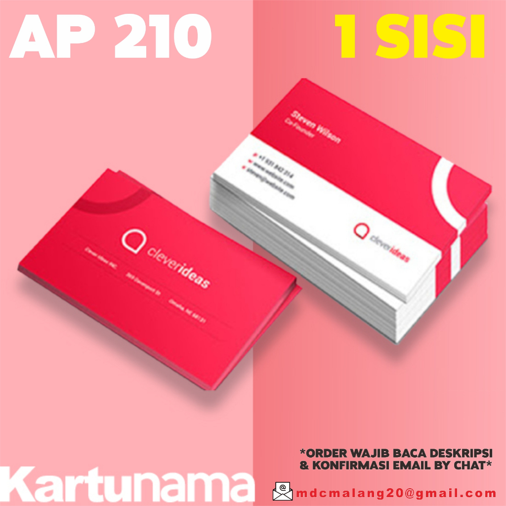 

KARTU NAMA AP 210 1 SISI ISI 100 PCS FREE BOX MURAH