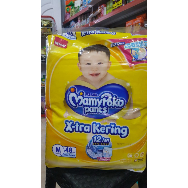 MAMYPOKO PANTS PAMPERS POPOK BAYI UKURAN M 48 pcs