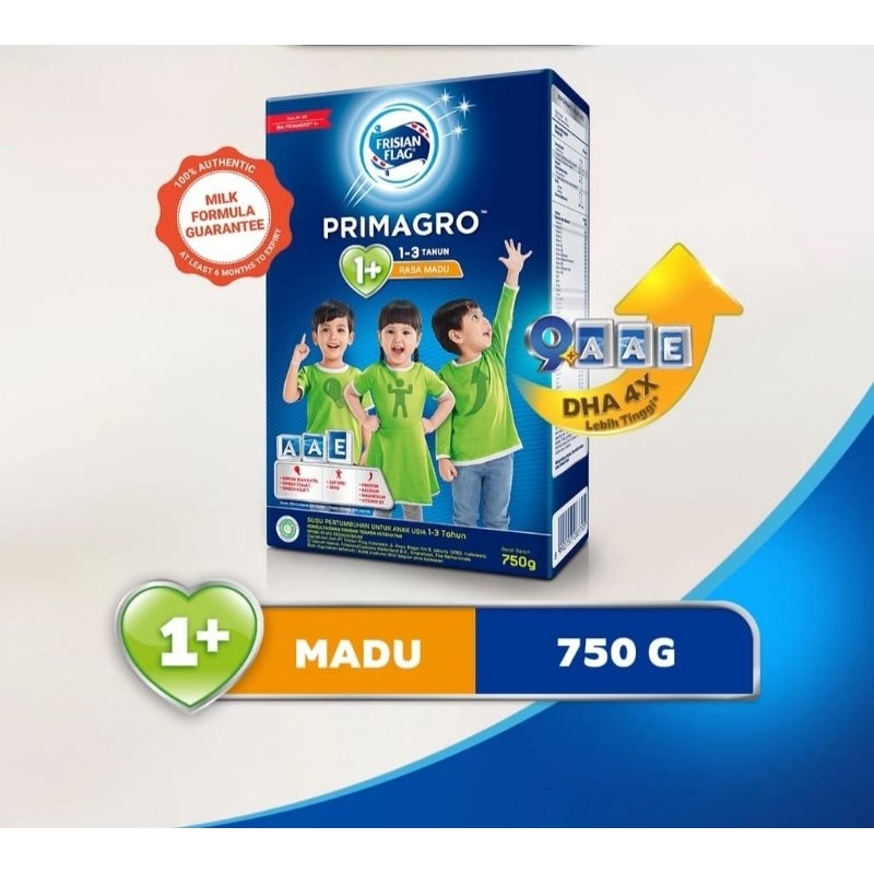 Frisian Flag Primagro 1+ Madu 750gr (123 Madu 750gr) - Susu Formula Pertumbuhan Anak 1-3 Thn Rasa Ma