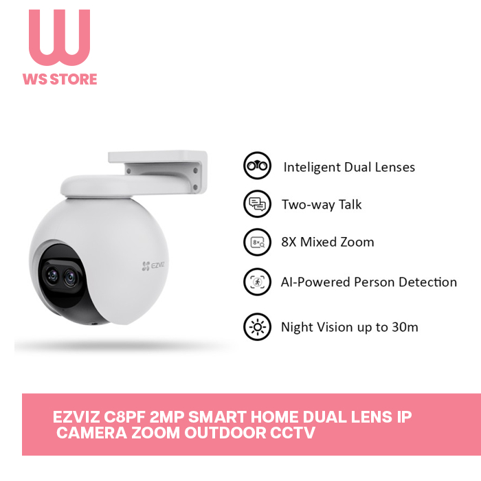 Ezviz C8PF 2MP Smart Home Dual Lens IP Camera Zoom Outdoor CCTV