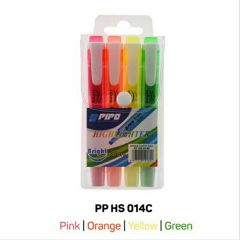 

Pipo Highlighter Stabilo HS 014 C / Alat Tulis Pipo Isi 4 Pcs