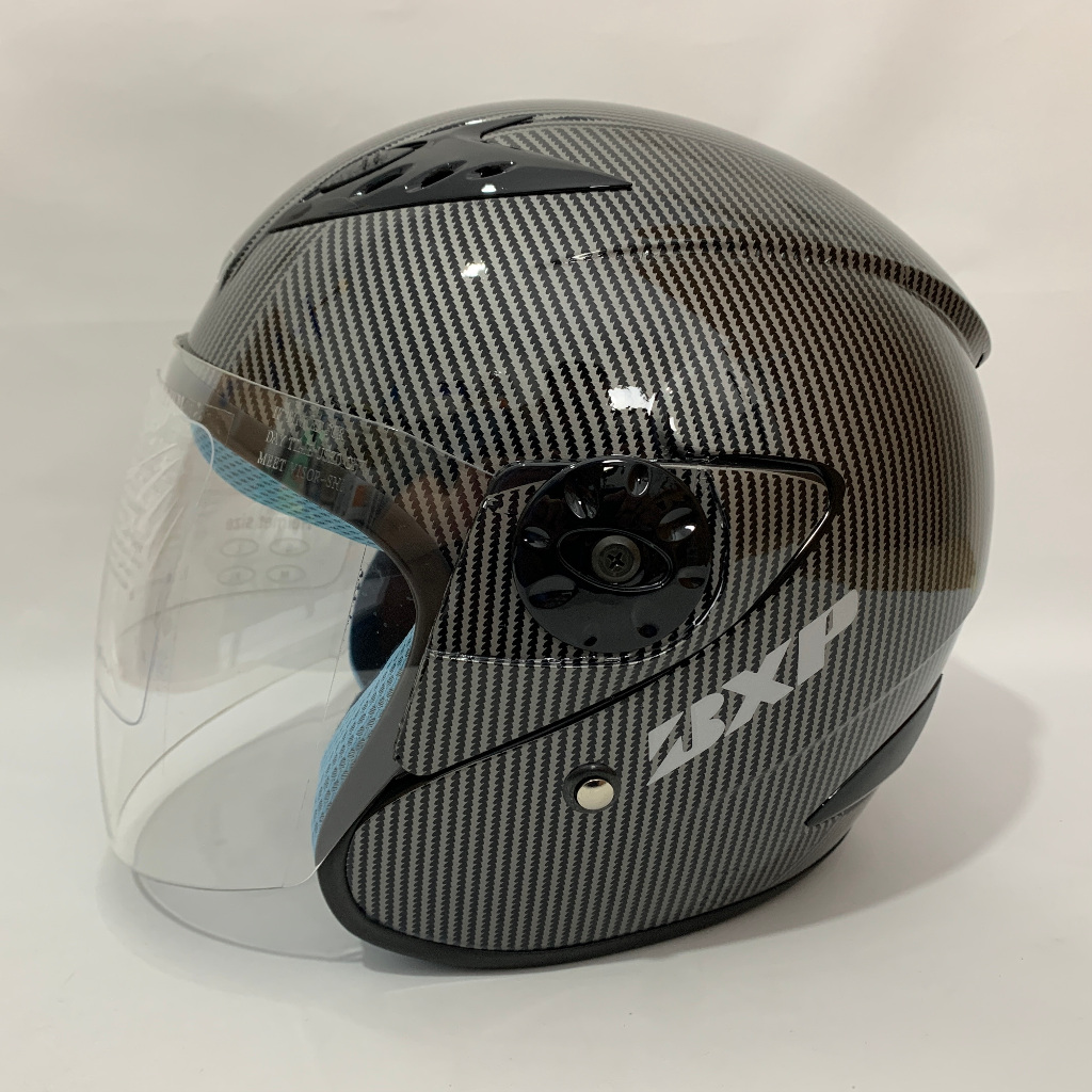 Helm Vision Carbon Glossy - BXP - Single Visor - Helem SNI Dewasa Polos Solid - Helmet Mate