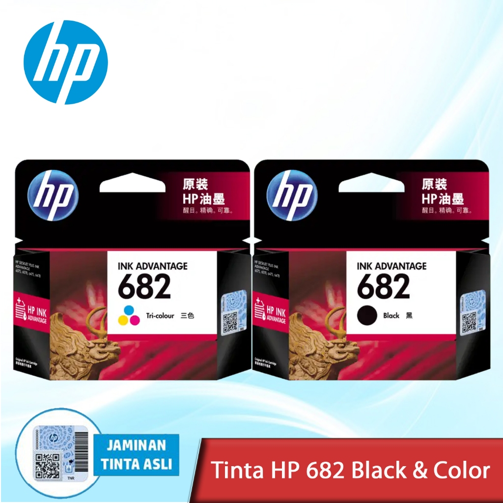 Tinta Printer HP 682 Black | Tinta Printer HP 682 Tri Color Cartridge Original