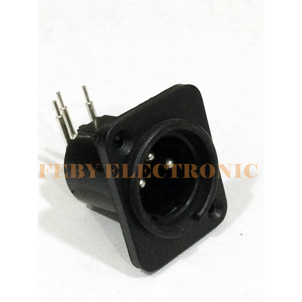 SOCKET SOKET CANON XLR MALE BODI BODY SASIS KOTAK PVC PLASTIK HITAM