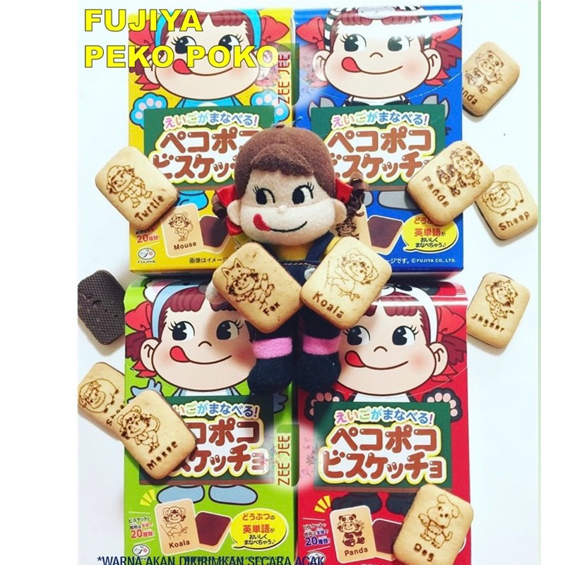 Fujiya Etiket Biskuit Lapis Cokelat Peko Poko Chocolate Biscuit 42g Biskuit Coklat Import Jepang