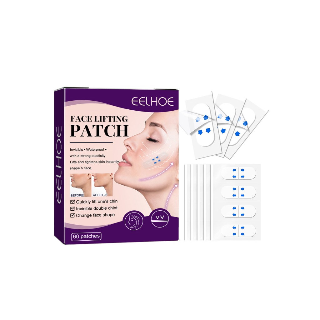 EELHOE Face Lifting Patch 60pcs Waterproof V Face Makeup Adhesive Tape Invisible Breathable Lift Fac