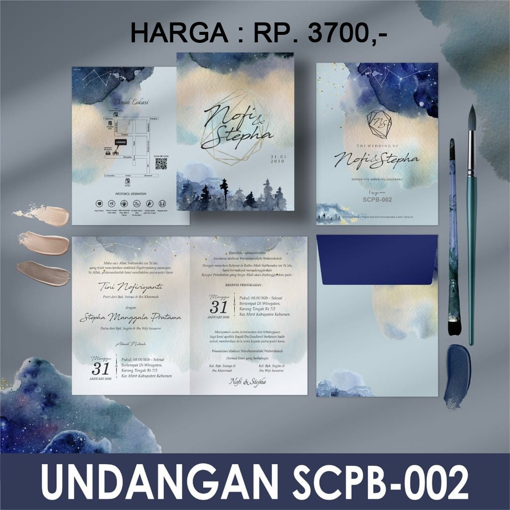 Cetak Undangan Blangko Pernikahan terjangkau Griya SCPB 002