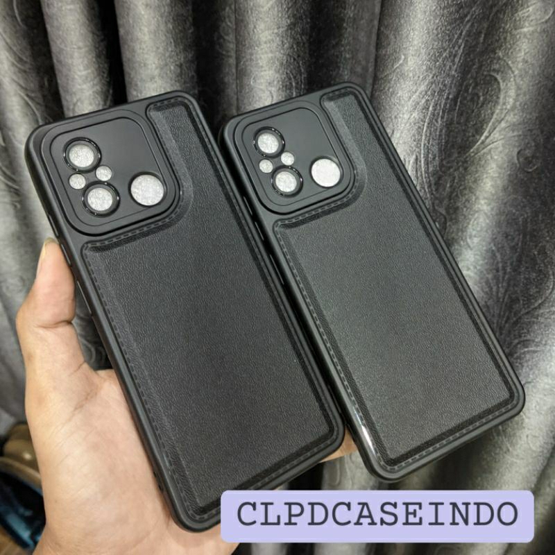 Soft Case Redmi 10C Redmi 12C Hitam Kulit