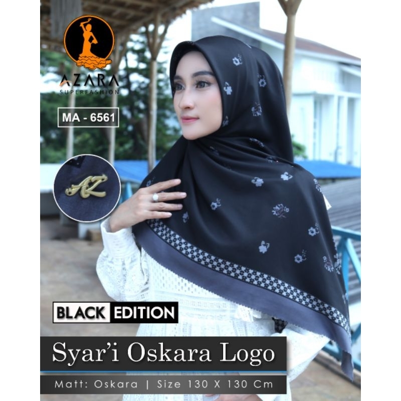 hijab oskara motif syar,i logo azara