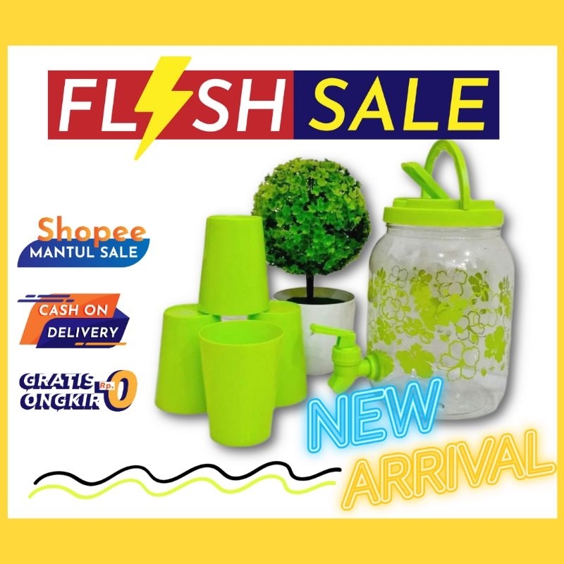 Drink Jar Teko Beranak  set Teko Set Gelas Botol Minum Gelas Cangkir Set Drink jar es teh kran Termu