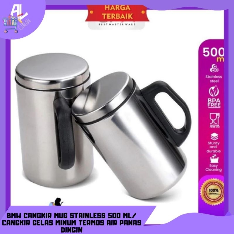 BMW Cangkir mug Stainless 500 ml/cangkir gelas minum termos air panas dan dingin/mug termos