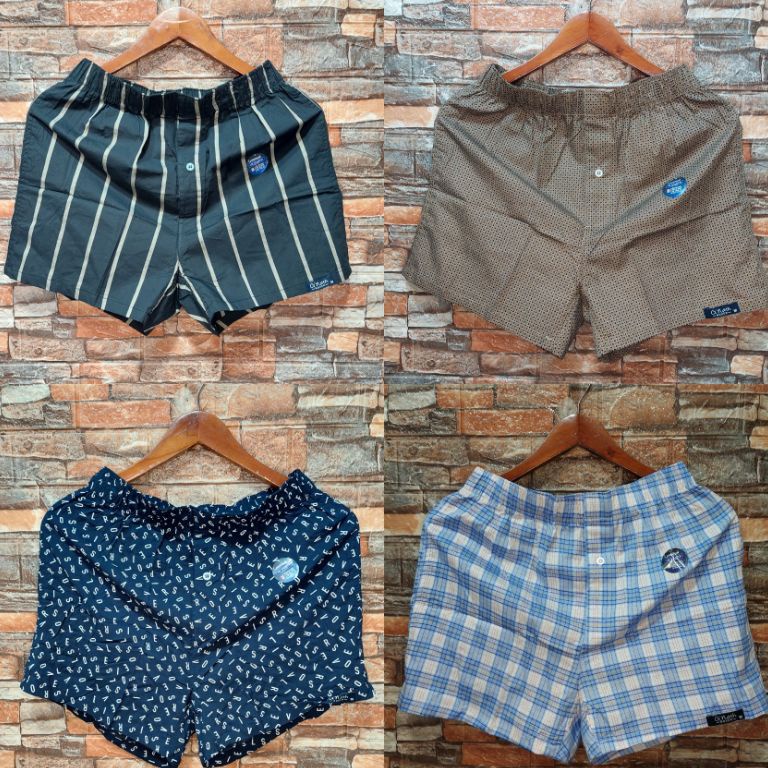 PROMO ALE Gnath Celana Boxer Pria Wanita Dewasa Bahan Katun Premium Motif Printing