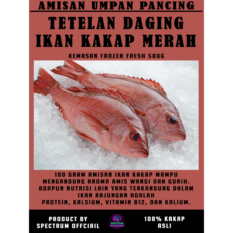 Amisan Umpan Pancing Tetelan Ikan Kakap Merah Kemasan 500g