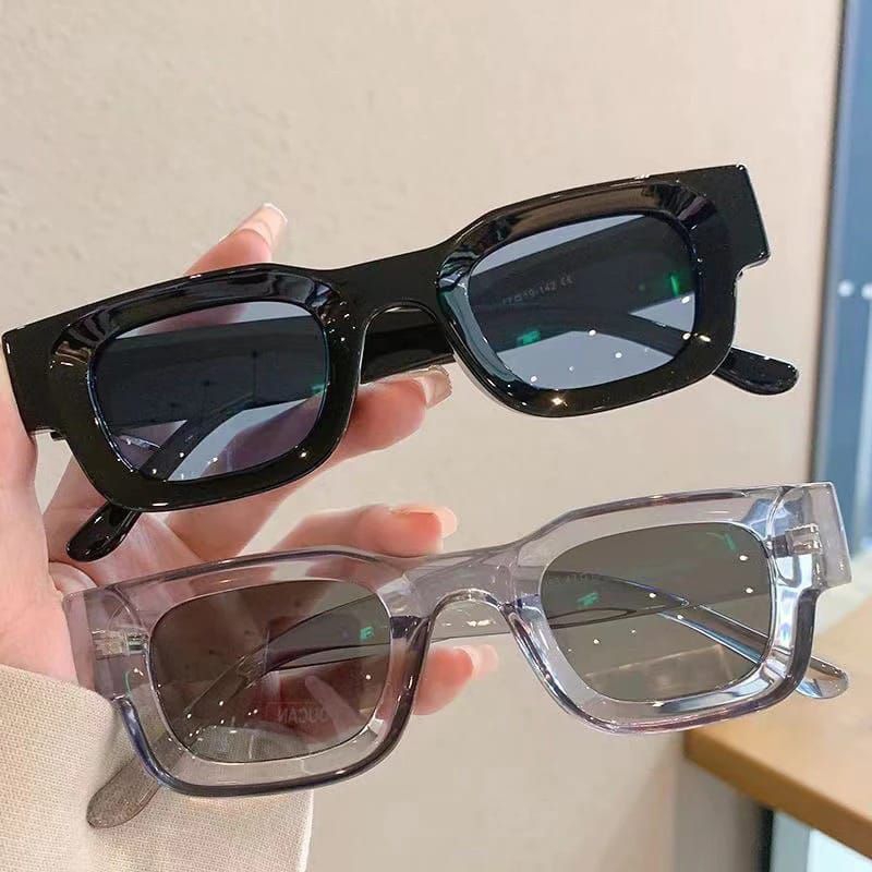 ❤LOLA❤ KACAMATA DRAK TEBAL HITAM KOTAK PERSEGI | Kacamata Hitam UV400 Bingkai Kecil Persegi Vintage 