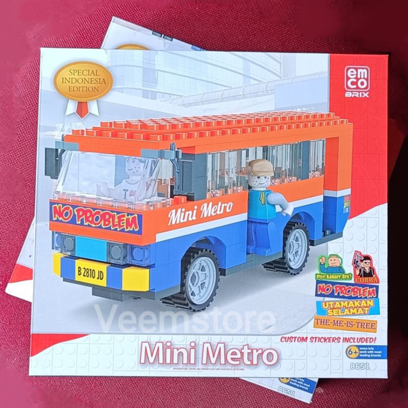 Brick Mainan Rakit Block Metro Mini Jakarta Special Edition [Original Emco Brix]