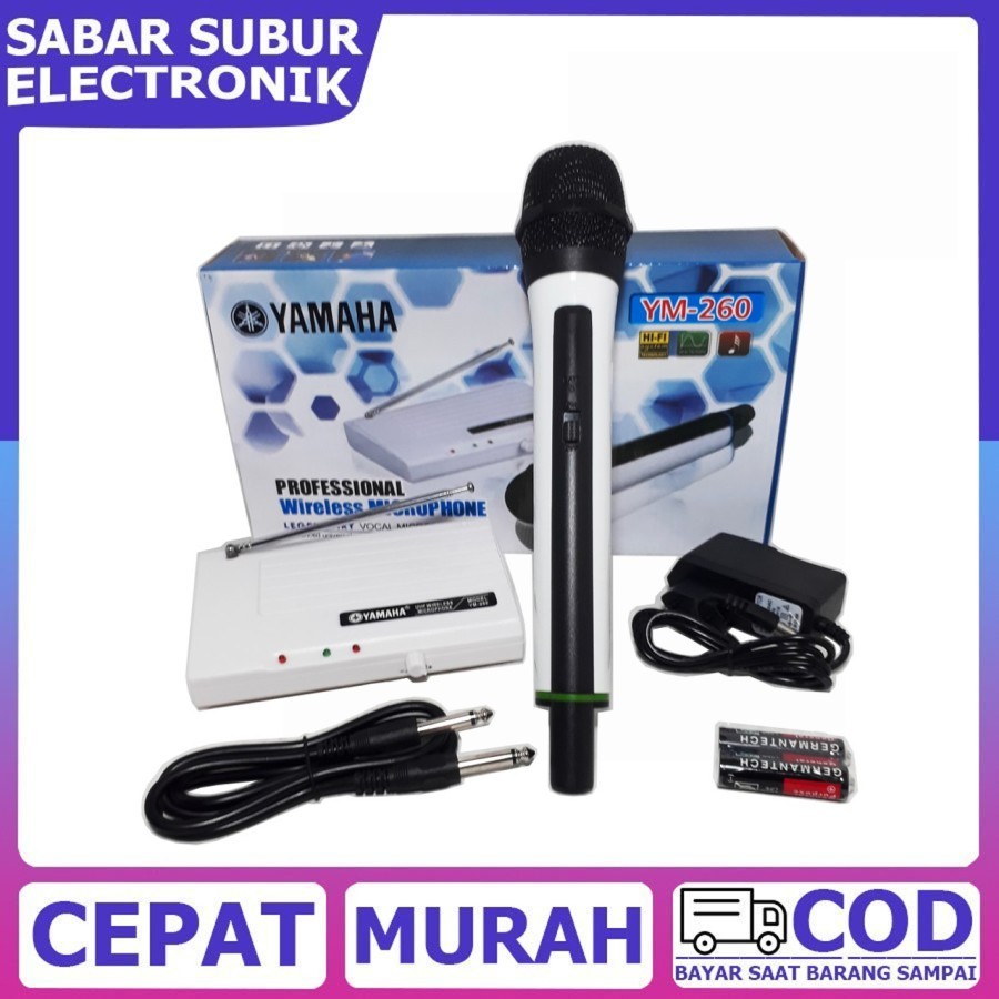 MIC WIRELESS YAMAHA YM 260-MICROPHONE YAMAHA PUTIH