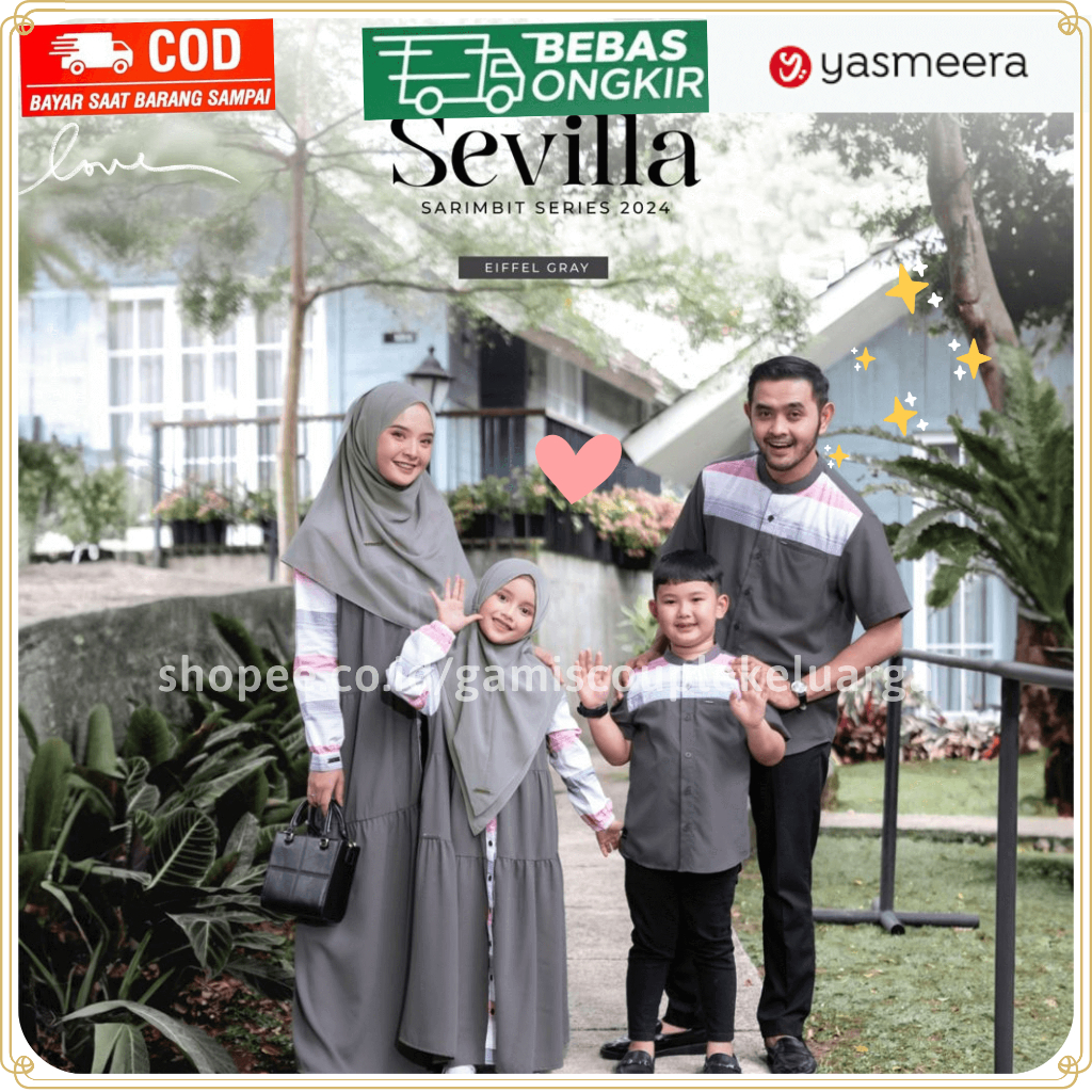sarimbit 2024 terbaru yasmeera Sevilla Eiffel Gray Sarimbit Keluarga 2024 Lebaran Yasmeera SarimbitT