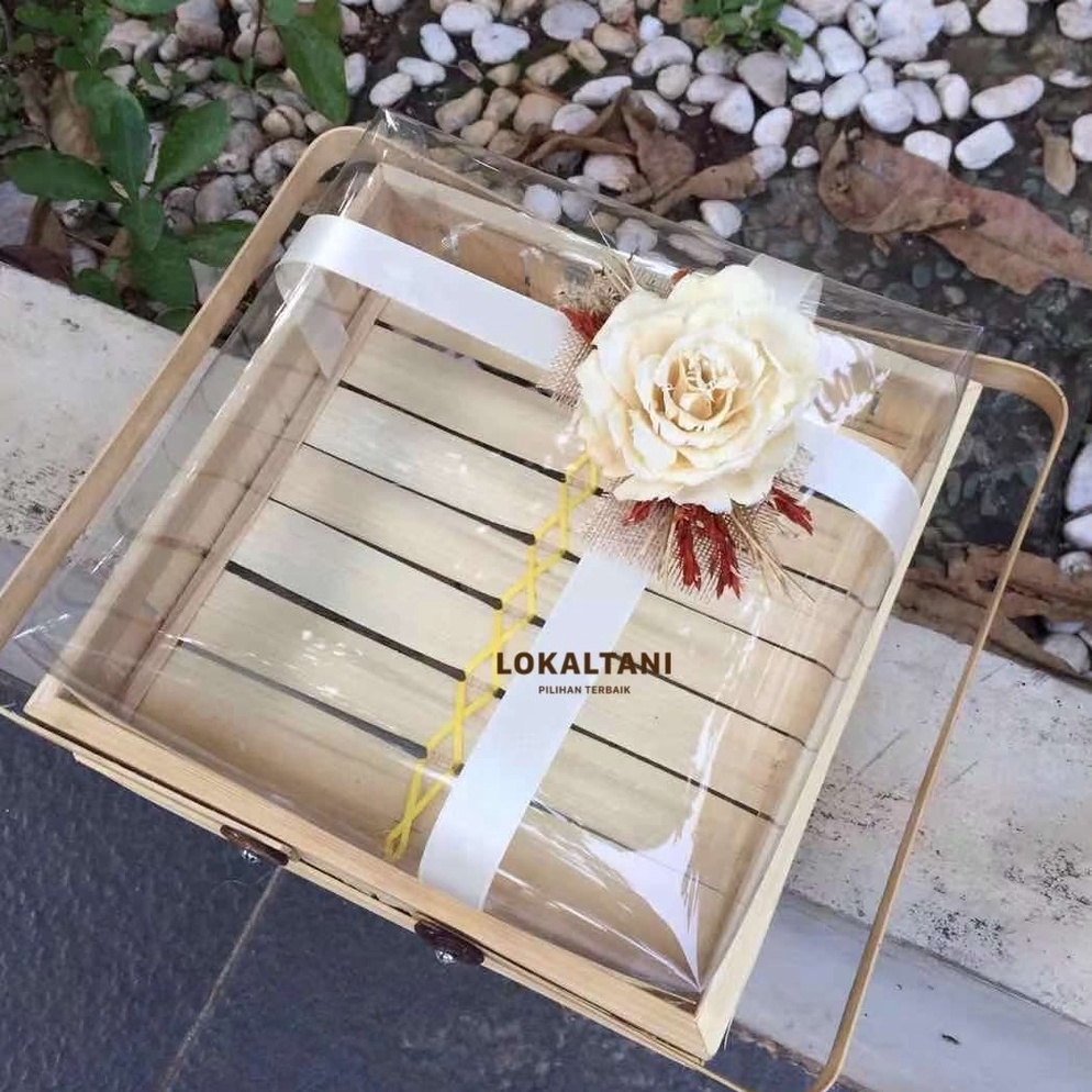 

GROSIR MURAH Keranjang Bambu KotakKeranjang HantaranKeranjang Kue mika 25cm