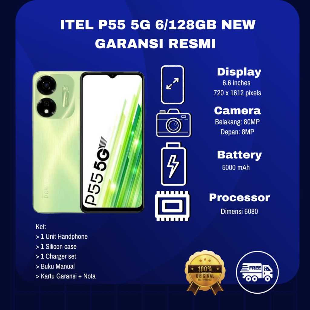 ITEL P55 5G 6/128GB ( GARANSI RESMI )