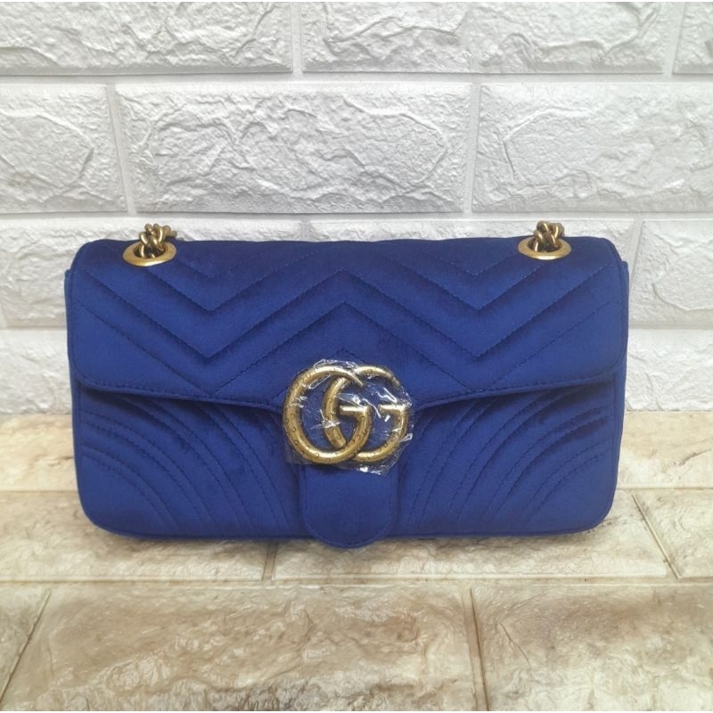 TAS GG MARMONT VELVET SUEDE 26 BLUE / BLACK