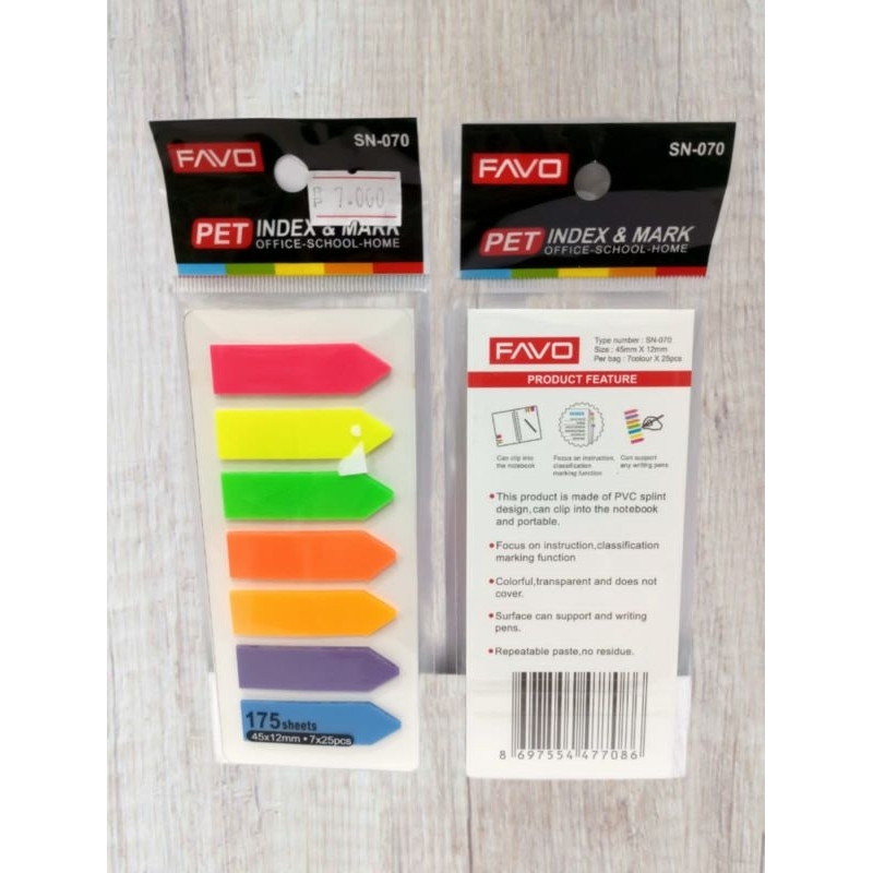 

(1 PCS) STICKY NOTES FAVO PANAH 7 WARNA
