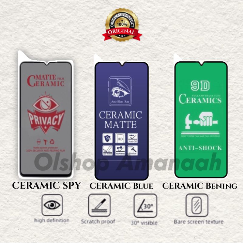 TG Anti gores Redmi 3 / redmi 3s / redmi 3 pro / Note 3 Anti gores ceramic matte Spy blue bening ful
