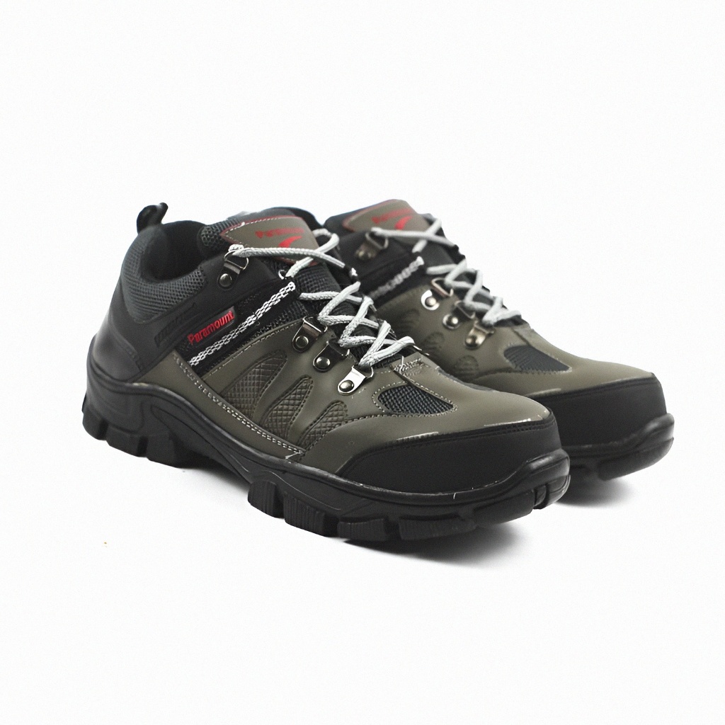 sepatu pria paramount savety ujung besi hijau army