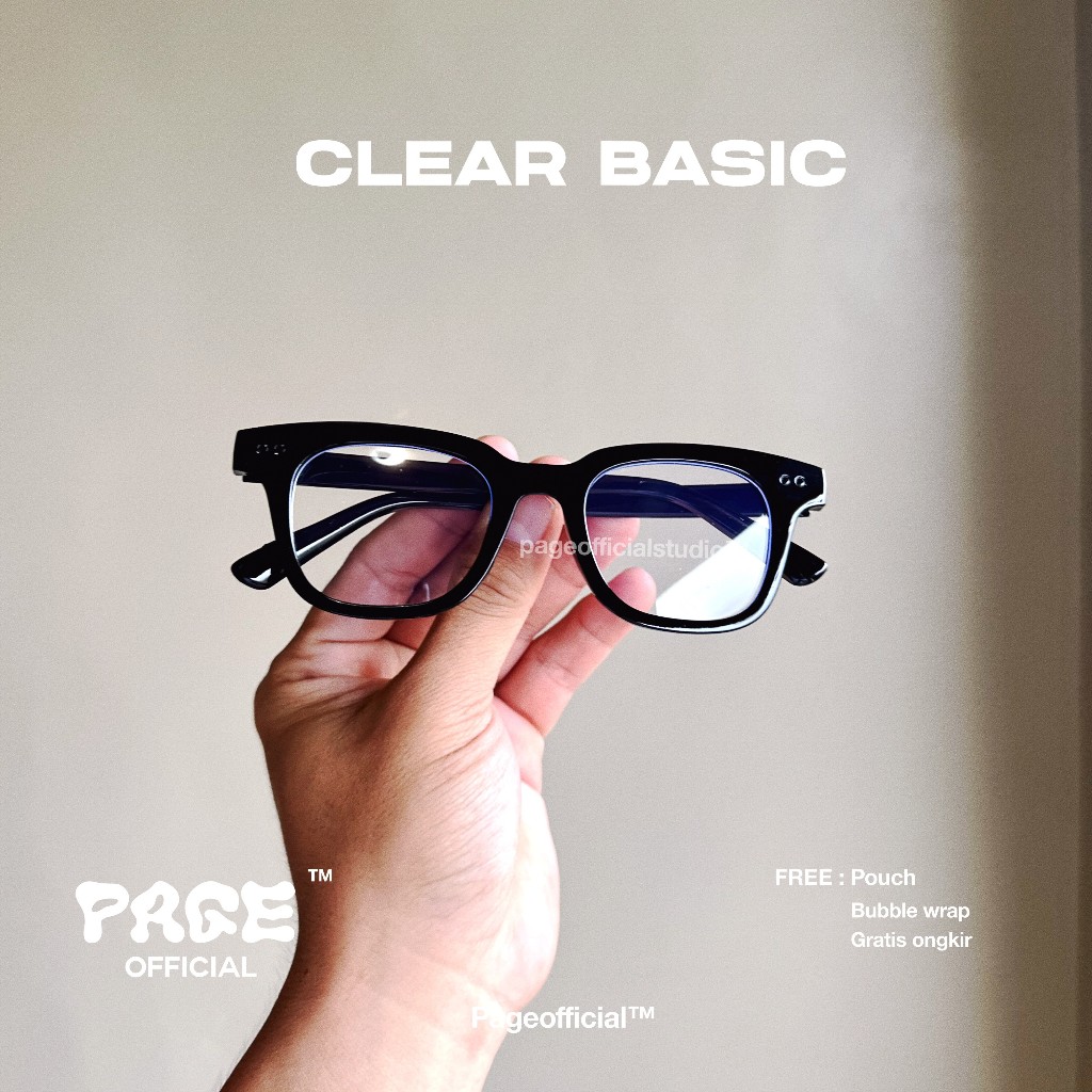 Kacamata vincent GM vintage - clear hitam