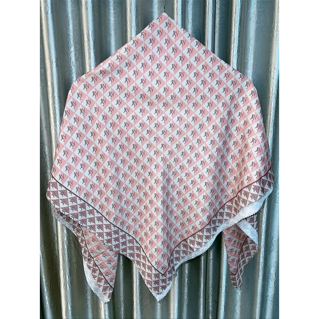 Jilbab Hijab Segiempat Jumbo Voal Motif Premium / Kerudung Instan Sublim Print 130x130