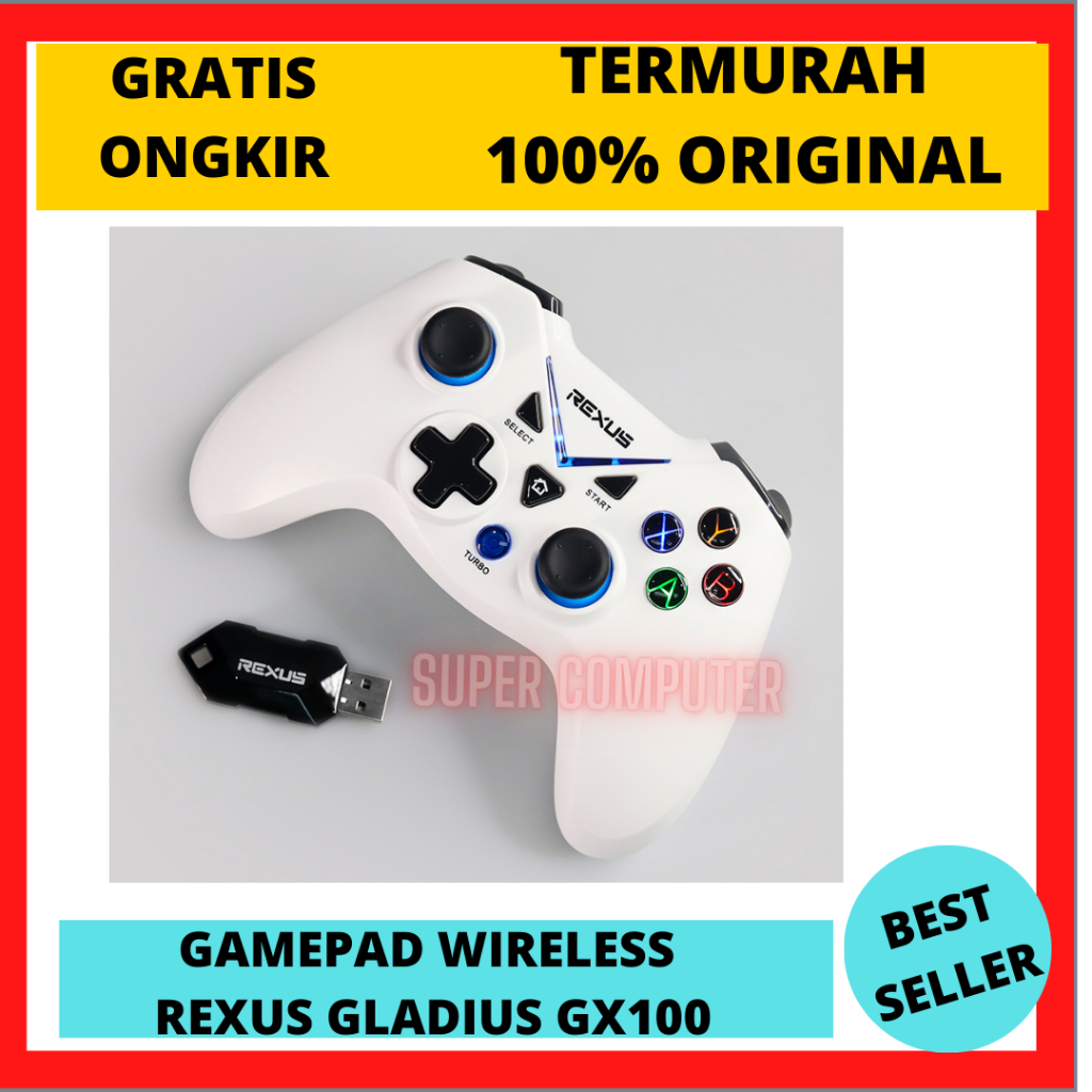 S.C GAMEPAD WIRELESS GAMING REXUS GX100 / JOYSTICK USB  / STIK USB