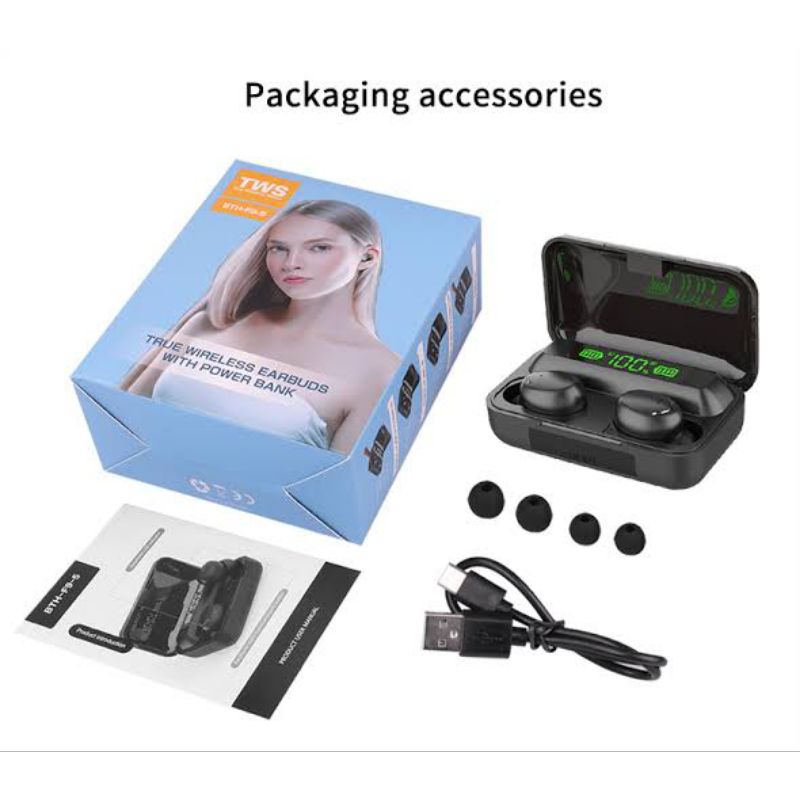 Headset Tws F9-5 True Wireless Stereo Bass