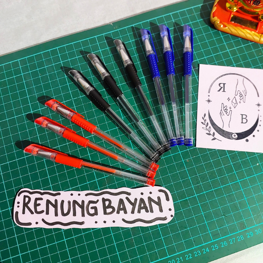 

[RENUNGBAYAN] PROMO!!! 10+5 Pcs Pulpen Gel BONUS 6pcs REFILL Tinta Hitam Biru Merah 0.5mm Ujung Runcing Pulpen Sekolah Pulpen Gel Murah READY STOCK