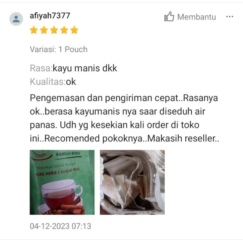 

MAR [ POUCH HIJAU ] Teh Celup Rempah Serangkai Rasa Redia JSR Anti Diabetes