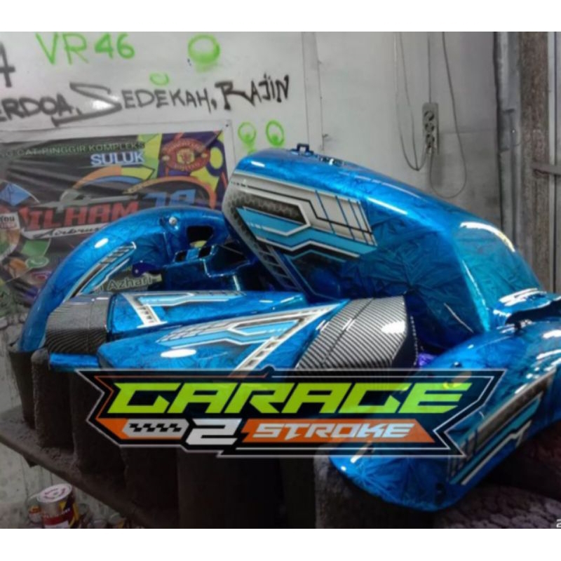 Tangki Set Body Set Yamaha Rx King Biru Diamond Carbon