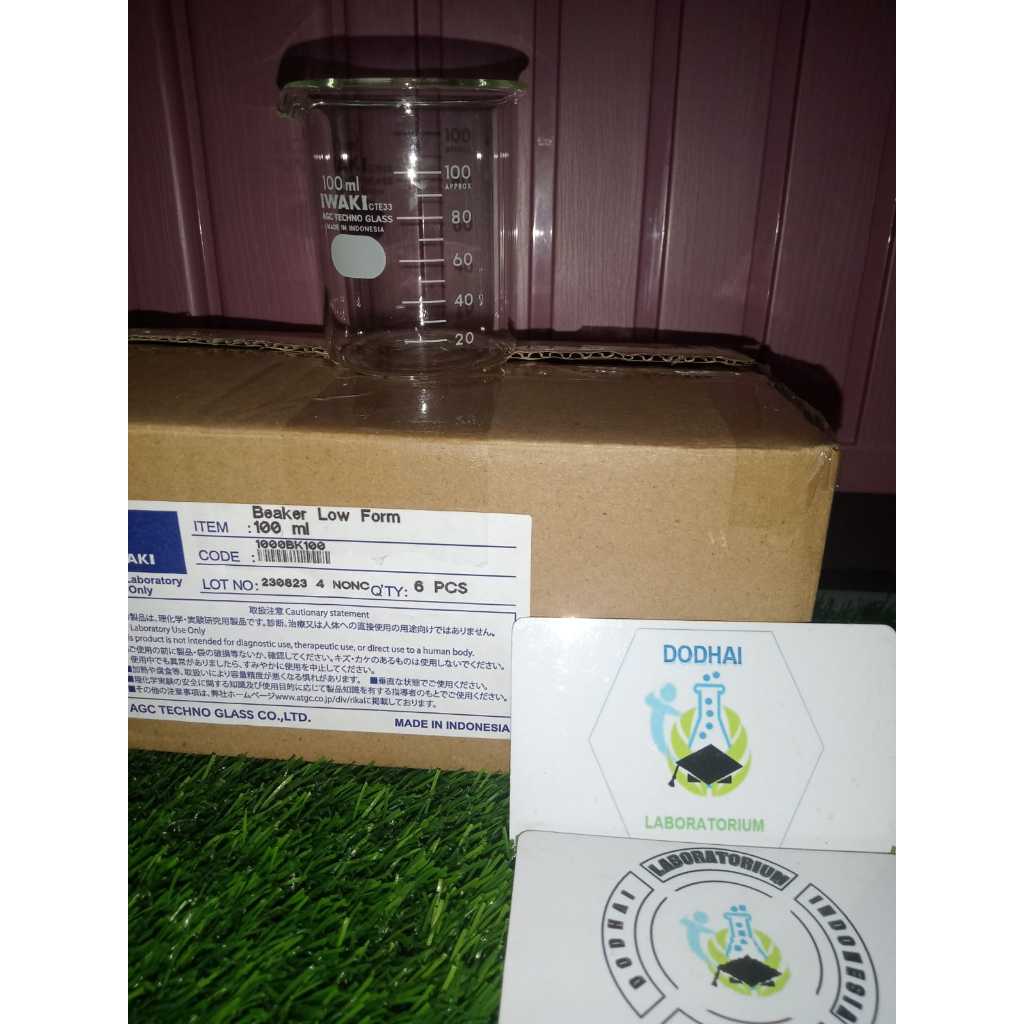 Beaker Glass, Beker Gelas, Gelas Kimia Iwaki 100 ml