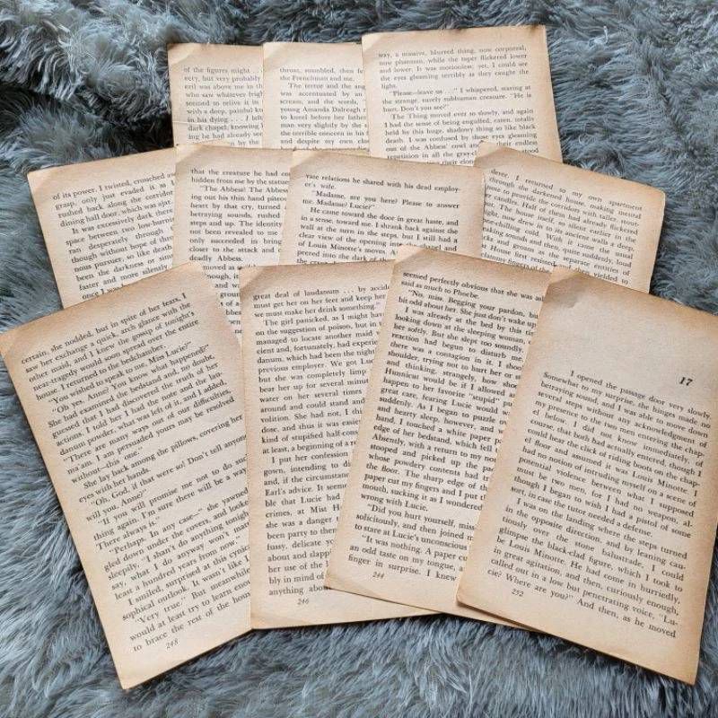 

[20pcs] Kertas Novel Scrapbook/ Kertas Vintage Inggris/ Old Paper Book English Untuk Journal Jurnal Scrapbook Hiasan Notebook