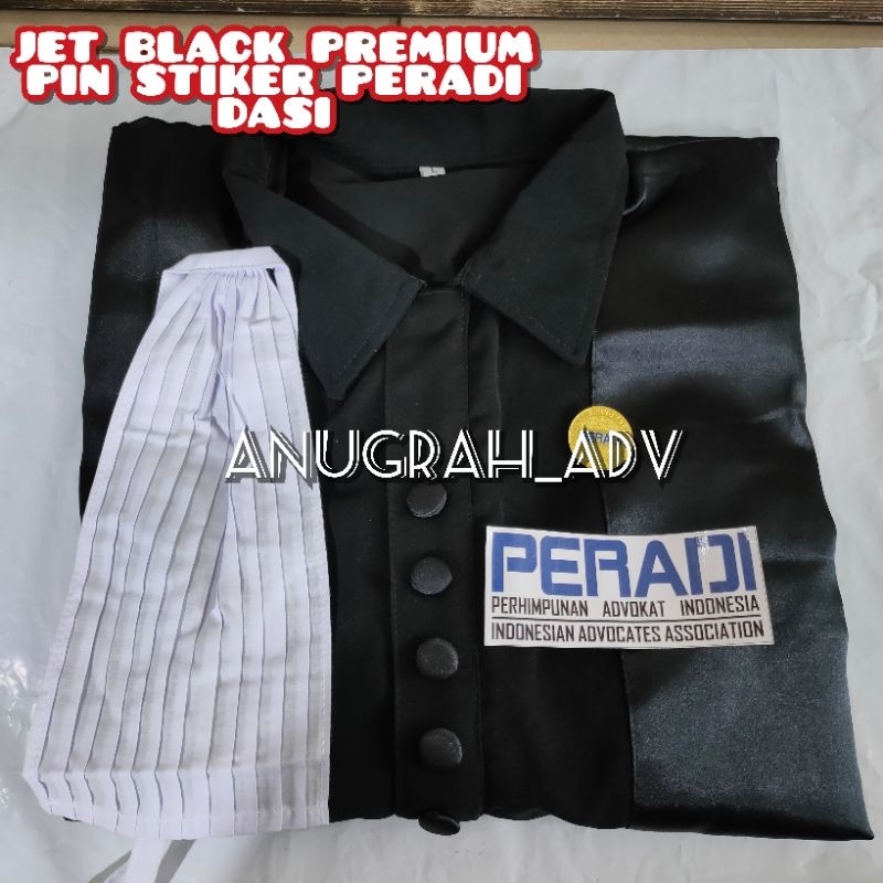 toga pengacara toga advokat bahan jet black premium+pinstiker PERADI