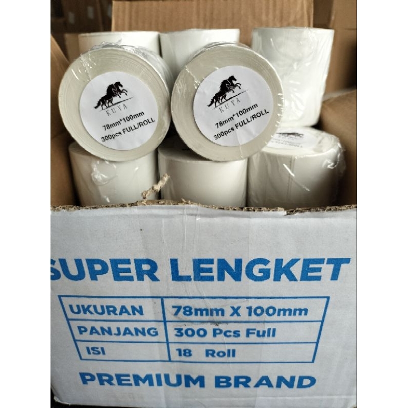 

H7Y 18 ROLL / 36 ROLL (1DUS) LEBEL BERCODE THERMAL 78X100MM 1ROLL 300PCS / THERMAL 80X100 GROSIR