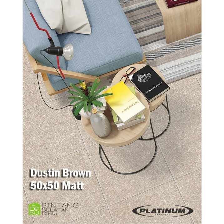 KERAMIK LANTAI PLATINUM DUSTIN BROWN, BLACK,GREY 50X50 MATT