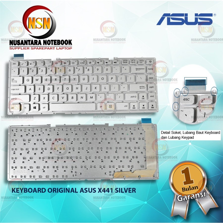 Keyboard Original ASUS x441 SERIES SILVER