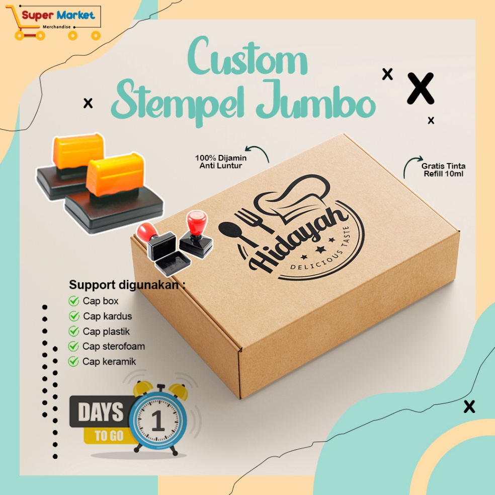 

ART X82Z STEMPEL PLASTIK GRATIS TINTA CETAK STEMPEL KARDUS CUP PLASTIK BOX STEROFOAM KAYU MIKA KERAMIK